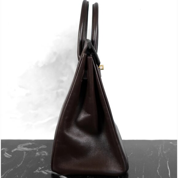 Hermes Birkin 35 Leather Handbag In Brown - Picture 3 of 16